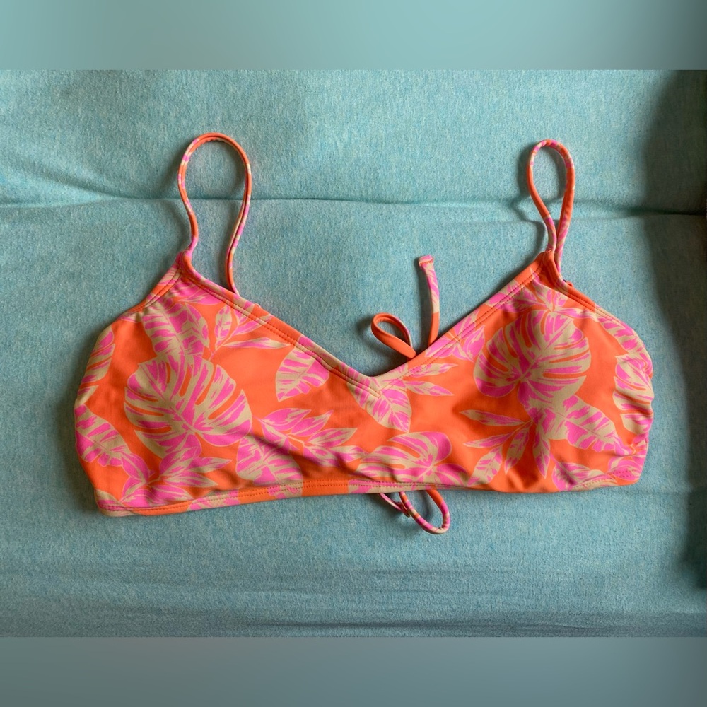 Tropical Orange and Pink Bikini Top
